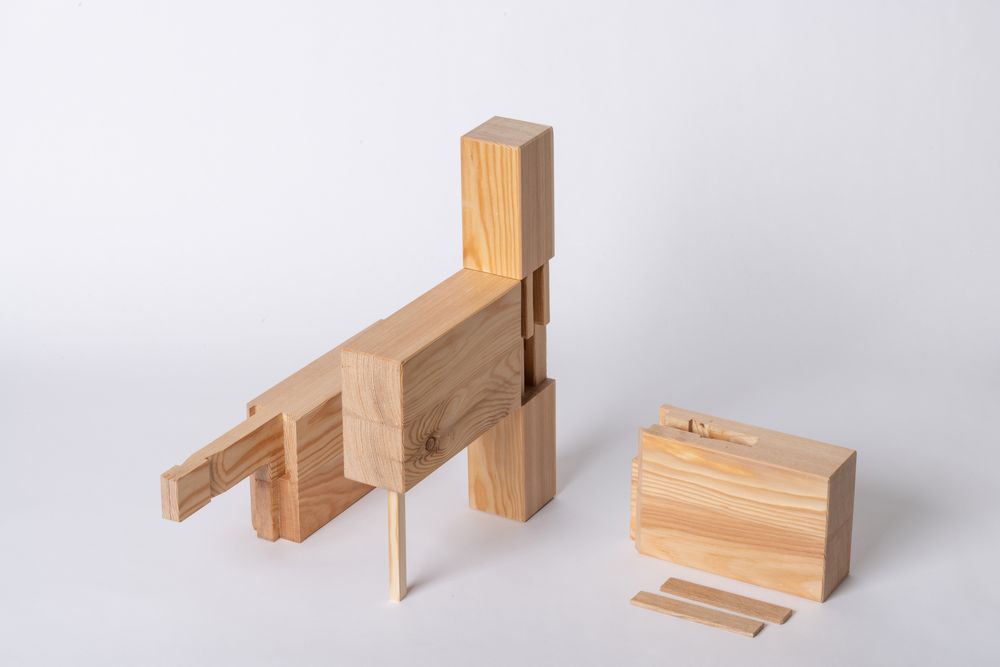 Stabzapfenverbindung dreiseitig | Material-Archiv